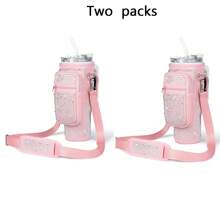1pc High-Capacity Diving Material 40oz Insulated Cup Sleeve With Rhinestone Decoration, Adjustable Multi-Functional Cup Sleeve For Outdoor Activities Water Bottle