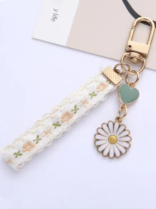 1 件雏菊钥匙扣吊坠创意蕾丝钥匙圈清新风格花卉耳机套包包配件配花朵和心形吊饰适合日常旅行搭配服装包包和钥匙适合各种旅行场合精美礼品精美节日礼品圣诞礼品送给父母送给孩子的精美礼物 - 彩色 - 查看 6