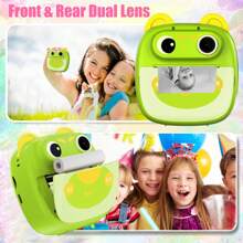 儿童玩具相机、儿童相机即时打印、儿童相机、儿童即时打印相机、许多有趣的相框和滤镜、三个益智游戏、打印纸、生日、圣诞节、儿童节礼物，适合 3-12 岁女孩男孩 - 多色 - 查看 2