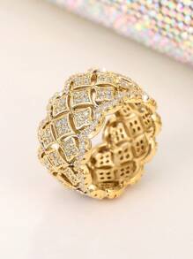 1 件华丽方晶锆石戒指，适合女士婚礼订婚派对珠宝情人节礼物、妈妈、母亲、母亲节、礼物