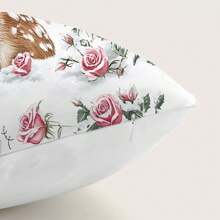 1 Vỏ gối trang trí hình hươu và hoa hồng dễ thương, chất liệu nhung đào mềm mại in một mặt, kích thước 45*45/50*50/40*40CM cho ghế sofa vải hiện đại, trang trí trong nhà, trang trí tiệc, quà tặng - Nhiều màu - Xem 8