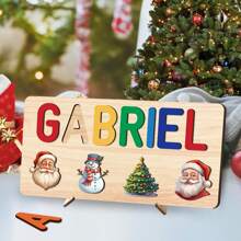 Anniversary Gift Wooden Puzzles For Toddlers 1-3 Personalized Wooden Name Sign Name Puzzle For Kids Personalized Montessori Toddler Gift /Easter Gift(With Stand)Winter Eve Gifts Back To School Winter Gift Ideas Boy Girl Valentine's Day