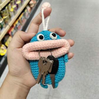 Handmade Sausage Design Earphone Cover Car Key Holder Key Pouch Keychain Accessory Crochet Christmas Gifts Thanksgiving For Women Mini Wallet