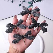 1pc Natural Crystal Stone Black Tourmaline Flame Feather DIY Dragonfly Animal Divination Decoration Wholesale Home Decoration Fathers Dad Gift 4th Of July Women - Black Tourmaline Dragonfly Trumpet - View 6