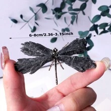 1pc Natural Crystal Stone Black Tourmaline Flame Feather DIY Dragonfly Animal Divination Decoration Wholesale Home Decoration Fathers Dad Gift 4th Of July Women - Black Tourmaline Dragonfly Trumpet - View 9