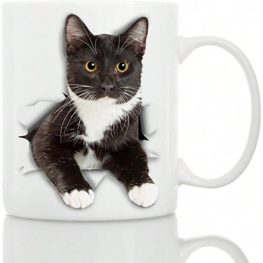 Cat Coffee Mug - Ceramic Funny Coffee Mug - Perfect Cat Lover Gift - Cute Novelty Coffee Mug Present - Great Birthday Or Christmas Surprise For Friend Or Coworker, Men And Women (11oz) - 休息燕尾服小貓 - 查看 1