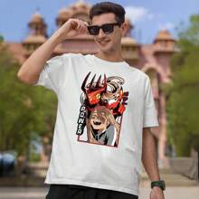 Basic Cotton Anime Manga  Power Light Unisex T-Shirt - 白色 - 查看 1