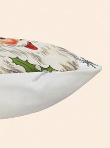 圣诞系列印花抱枕套，适合居家冬季使用 - 酒紅色 - 查看 3