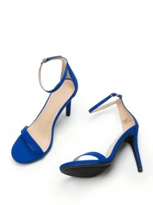 Women Fashionable High Heel Sandals Sexy Open Toe Ankle Strap High Stiletto Party Prom Dress Pumps Shoes For Festival Party Wedding Wearing - Màu xanh lam - Xem 6