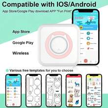 Mini Sticker Printer Pocket Inkless Thermal Printer With 6 Rolls Thermal Paper And Sticker For IOS&Android, Smart Portable Receipt Printer For Photo Journal Notes Memo - Multicolor - View 5