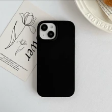 Liquid Silicone Case For IPhone 11 12 13 14 15 16 Pro Max Soft Back Drop-Proof Anti-Fingerprint - 黑色 - 查看 3