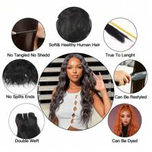 Natural Wave Bundles Human Hair Bundles Human Hair 3 Bundles Water Wave Natural Black Bundles 100% Raw Unprocessed Brazilian Virgin Human Hair Bundles Hair Extensions Brazilian Virgin Remy Hair Grade 15A Human Hair For Black Women