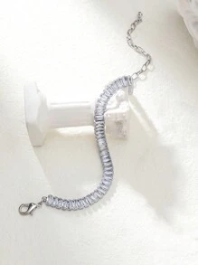 1 件女式蓝色水钻脚链，时尚