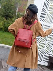 1 Balo du lịch thời trang - Da PU mềm, rộng rãi, bền và thoải mái - Lý tưởng cho học sinh, trường học và những chuyến đi ngắn ngày - Nhiều màu - Xem 1