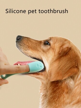 2pcs Silicone Pet Toothbrush, Finger Brush, Silicone Cleaning Oral Cavity, Nose, Blackhead Remover