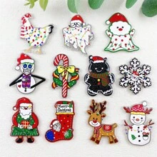 5 cái/6 cái/11 cái Acrylic in Ông già Noel, Người tuyết, Cây kẹo, Tuần lộc Bộ sản phẩm Giáng sinh DIY Mặt dây chuyền & Bùa trang trí để làm đồ trang sức - Nhiều màu - Xem 1