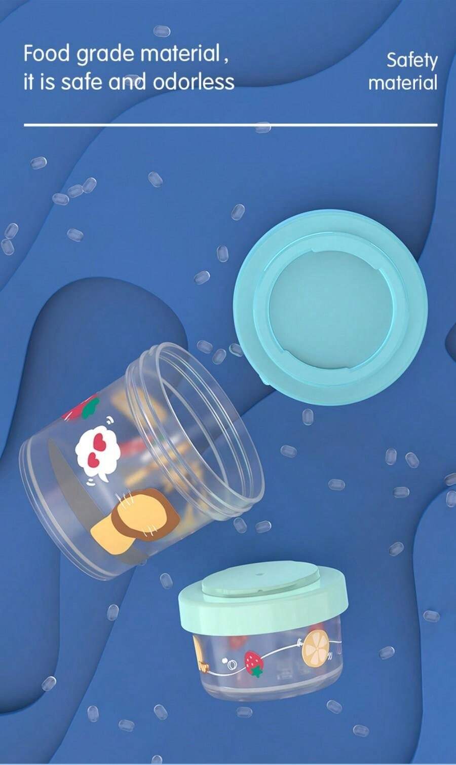 dearya 1 Set 2PCS Blue & Green Large & Small Sealed LeakProof Food