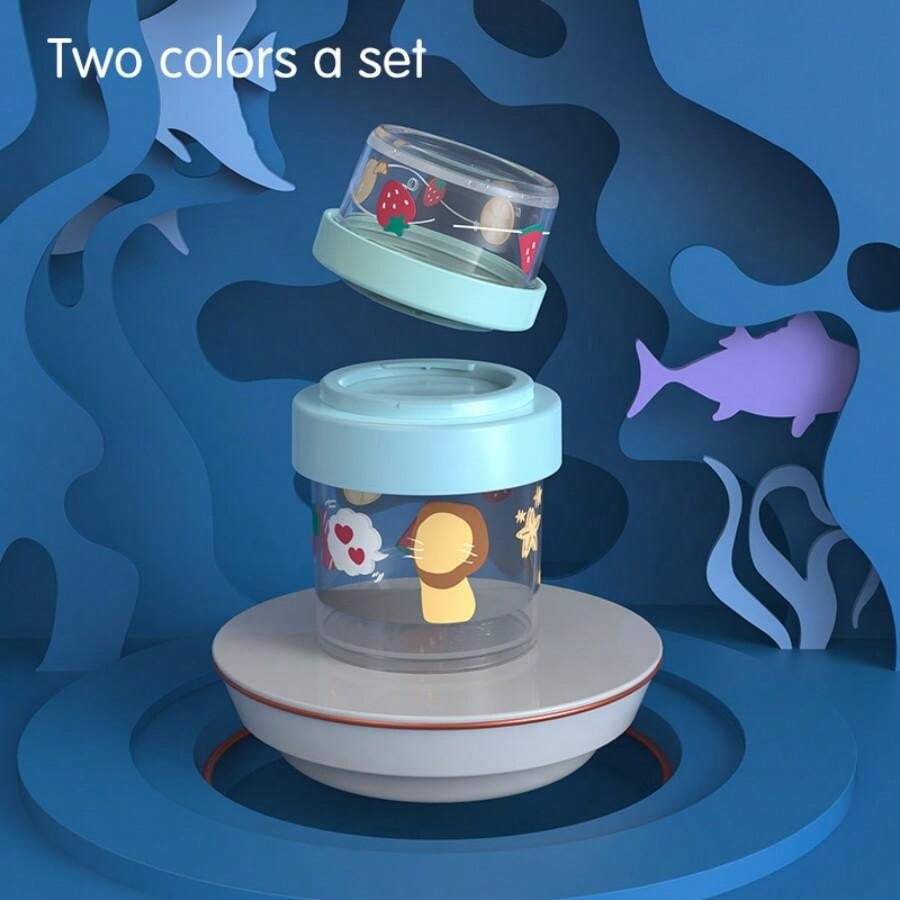 dearya 1 Set 2PCS Blue & Green Large & Small Sealed LeakProof Food