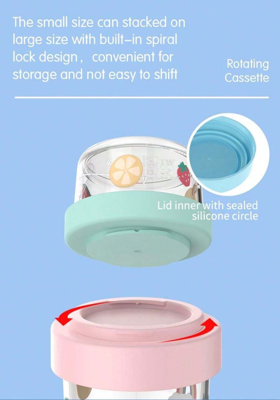 dearya 1 Set 2PCS Blue & Green Large & Small Sealed LeakProof Food