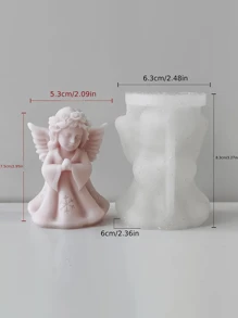 Bộ khuôn làm nến bằng silicon cho Giáng sinh - Đồ trang trí nến thơm tự làm, Khuôn theo chủ đề ngày lễ hình dạng bất đối xứng cho đồ thủ công tự làm, Cây thông Noel, Người tuyết, Thiên thần, Ông già Noel, Tuần lộc, Thiết kế bông tuyết - trắng - Xem 15