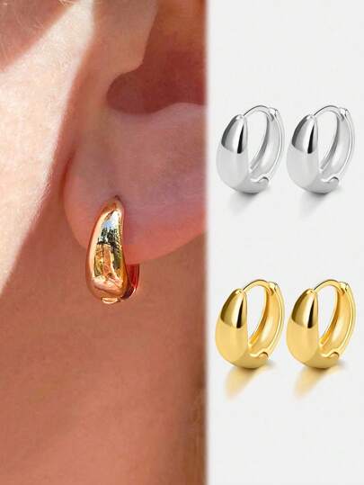 Newsoul 1pair Unique Beans Stud Earring Ladies Jewelry For Women 925 Sterling Silver Simple And Unique Fat Moon Earring Fine Jewelry Gift For Girl Daily Dating Decor For Sisters Friendship