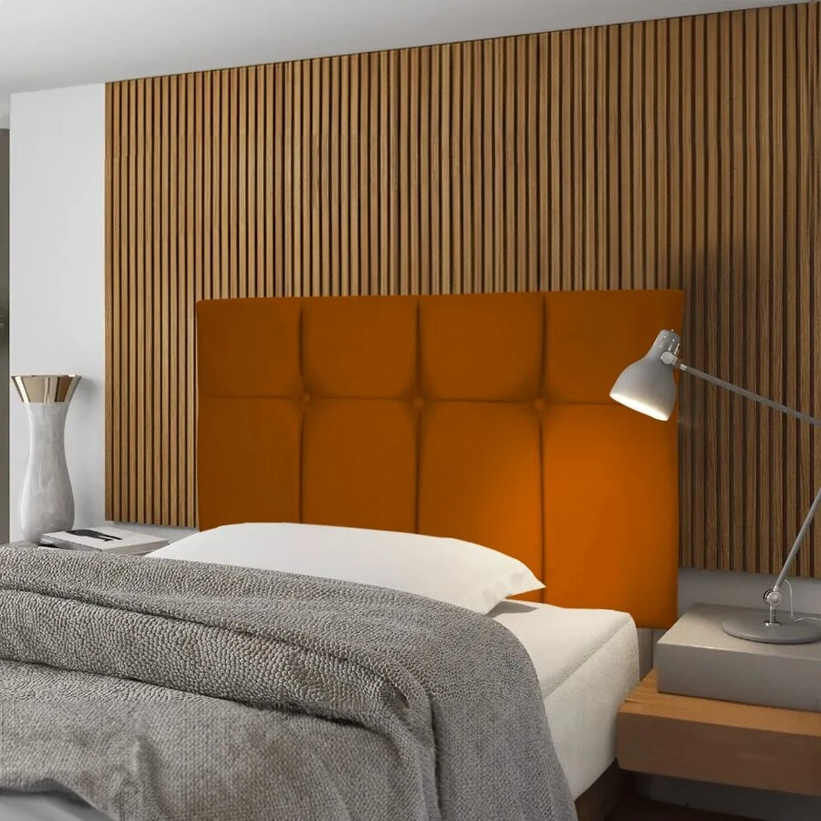 Manuella Folding Panel Headboard For 1.40 Double Bed, New, Padded, Upholstered, Suede With Button - 08 COLORS - 駝色 - 查看 1