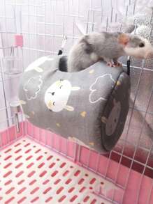 仓鼠柔软保暖床，老鼠吊床，松鼠冬季宠物玩具仓鼠笼屋，悬挂式窝垫屋床，动物老鼠鼠窝 - 彩色 - 查看 5