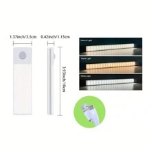 1pc Led Motion Sensor Cabinet Light, Wireless Magnetic USB Rechargeable Night Light For Kitchen Wardrobe Cupboard Stairs Corridor - 3 Colors In One Lamp - View 17