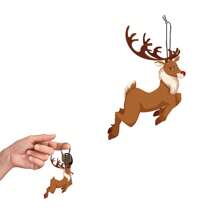1-3 件圣诞跳跃驯鹿空气清新剂挂纸家具挂件天然茶纸圣诞户外花园挂件香草香水 - 杏色 - 查看 4