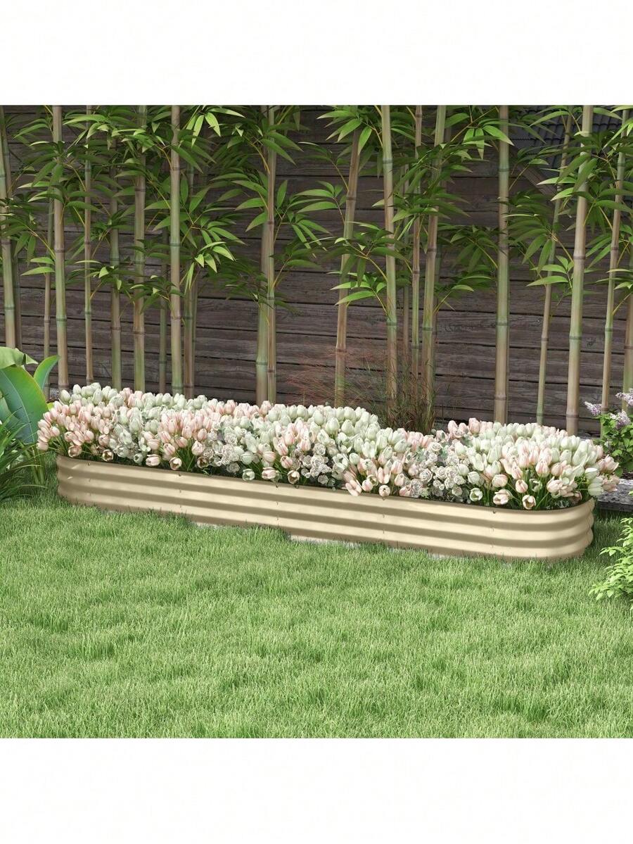 Outsunny 7.9' X 2' X 1' Galvanized Raised Garden Bed Kit, Outdoor Metal