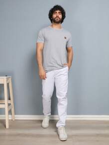 Men's Colorful Trousers Tailored Sport Slim Knife Pocket Built-In Pocket - Blanco - Ver 2