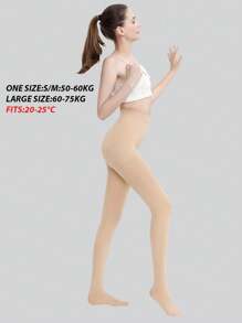 1/2/5 双塑身紧身裤透明袜子紧身裤，黑色，春/秋/冬，无缝控制上衣连裤袜 - 彩色 - 查看 2