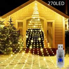 1 đèn thác nước LED 180/270 USB có 8 chế độ chiếu sáng Đèn trang trí chống nước ngoài trời và trong nhà cho cây thông Noel, tiệc cưới, ngày lễ, sân, hiên, trang trí nhà cửa, quà tặng Giáng sinh, lễ tạ ơn, đồ trang trí cây thông Noel, đồ trang trí, đèn Giáng sinh, trang trí phòng ngủ, trang trí nhà, trang trí tiệc, trang trí phòng lễ hội ngày lễ - Nhiều màu - Xem 11