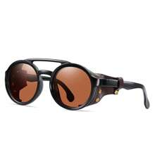 Gafas de estilo vintage de moda Steampunk resistentes al viento para montañismo, con montura redonda, gafas retro para hombres y mujeres con gafas laterales, ideales para ciclismo, motociclismo, y actividades al aire libre como la playa, vacaciones y viajes. (Estuche de gafas no incluido)