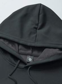 男士春夏轻薄修身连帽衫和运动裤套装，个性化数字字母印花图案，时尚休闲装，带口袋和抽绳腰带，适合送给丈夫/男友，适合日常穿着、通勤和户外活动。 - 淺灰色 - 查看 4