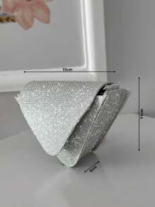 Women's Small Crossbody Bag Party Night Glitter Triangle Geometric - 銀色 - 查看 6