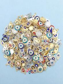 1 包随机混合时尚合金水钻邪眼恶魔之眼饰品 DIY 吊坠适用于珠宝项链耳环手链制作连接配件珠宝用品 - 彩色 - 查看 3