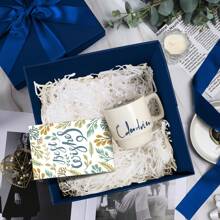 1 Caja de regalo de cumpleaños mediana con tapas, cinta y papel de seda, caja de regalo plegable, de 9x9x9 pulgadas - Azul - Ver 6