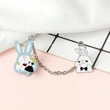 Bộ trâm cài áo dài hình thỏ dễ thương cho nam nữ, ghim tráng men động vật, huy hiệu áo khoác jeans chất lượng cao, quà tặng trang sức tình bạn - Nhiều màu - Xem 9