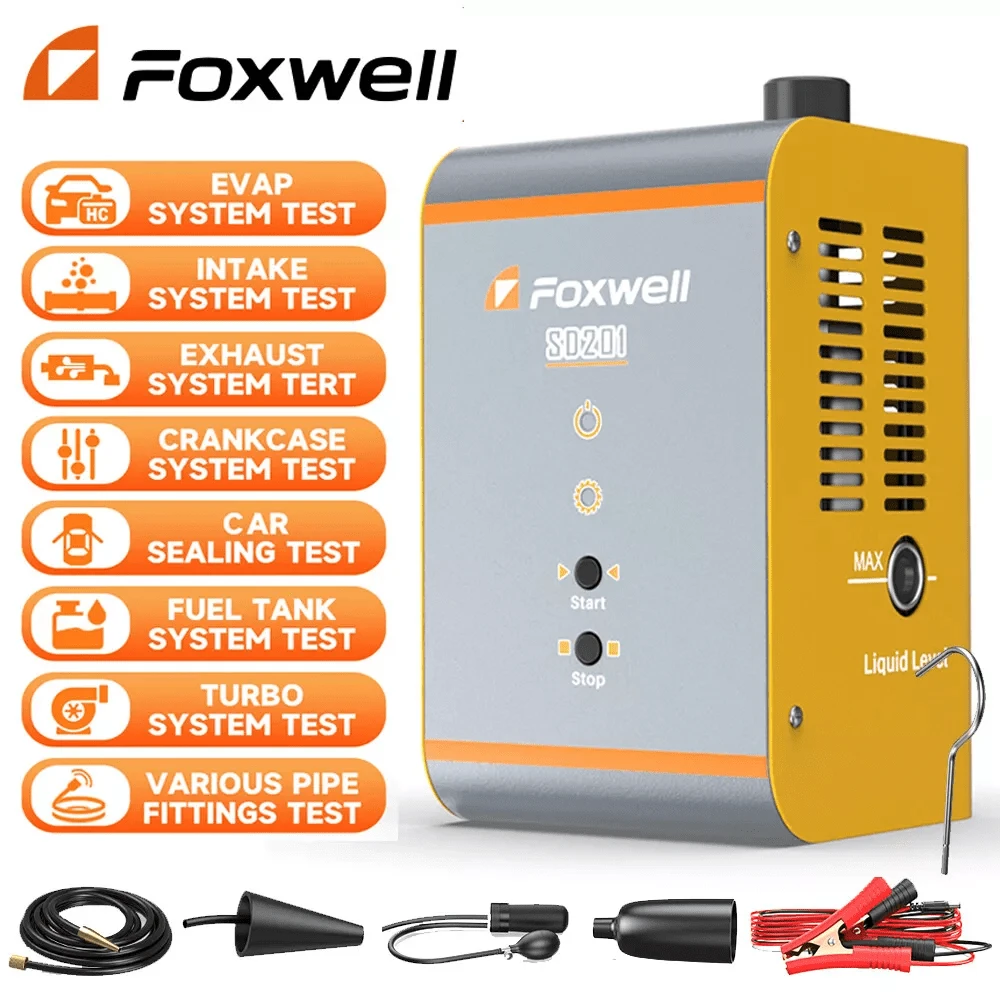 FOXWELL SD201 Car Smoke Leak Detector Machine Tester EVAP Exhaust Pipe