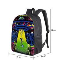Youth Backpack Children's Abduction Style Music Prints Novelty Drawing Kids - 黑色 - 查看 2