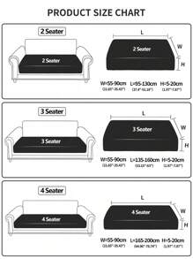 1pc Plush Jacquard Universal Elastic Sofa Seat Cover, Modern Style Slip Resistant Sofa Cover, Suitable For L-Shape & 1/2/3/4 Seater Sofas - Dark Grey - View 3