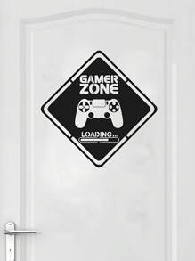 1 szt. Dekoracje do domu, naklejka na drzwi Gamer Zone Gamer, naklejka ścienna z PVC, naklejka z kontrolerem do gier wideo do salonu, sypialni, wystroju domu, naklejki, naklejka ścienna, naklejka winylowa do dekoracji domu, wiosenne dekoracje odświeżające dom, naklejki dekoracyjne Rama, prezenty urodzinowe, dekoracja szkoły na ukończenie szkoły, szkolna niespodzianka, dekoracja akademika, dekoracja pokoju na powrót do szkoły, artykuły szkolne