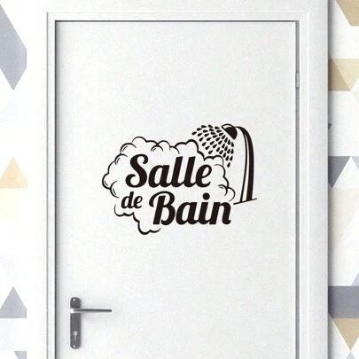 1 pièce Sticker de porte de douche style français, convient pour la décoration de salle de bain et de douche à la maison
