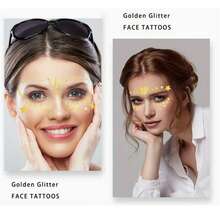 Hình xăm tạm thời bằng kim loại, hình ngôi sao lấp lánh không thấm nước và họa tiết bướm cho tiệc tùng, biểu diễn trên sân khấu, tàn nhang - Nhiều màu - Xem 12