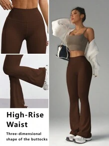 FWH Pantalones elegantes, de estilo casual sencillo, que levantan y realzan el trasero, de moda informal chic, con estilo retro, de lujo discreto, que estiliza las piernas, clásicos y de alta gama, de cintura alta versátiles acampanados, de nuevo estilo europeo, que tonifican la cintura, pantalones anchos de yoga para fitness