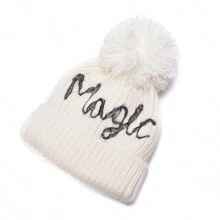 1 chiếc mũ len mùa đông cho nữ bằng acrylic Pompom Beanie Skull thường ngày theo phong cách Hip Hop - mũ len - Xem 10