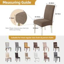 Ystyle Chair Covers With Backrest 4/6 Pieces, Kitchen Chair Covers, Stretch Chair Cover, Universal Dining Room Chair Covers, Washable Removable, Easy To Clean