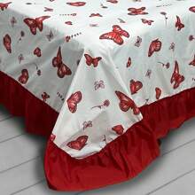 Charlotte Bedspread Bedspread Queen Size Double Bed With 3 Pieces For Gift With Pillowcase - 紅色蝴蝶 - 查看 3
