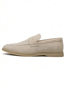 Luxury Men's Slip-On Penny Loafers, Faux Suede Casual Shoes, Soft, Comfortable, Breathable, Non-Slip, Wear-Resistant Sole, Fashionable, Elegant, Gentleman, Suitable For Suits, Graduation, Business, Party, Weddings, Spring/Summer/Autumn. Size Runs Large, Recommend Ordering One Size Down.